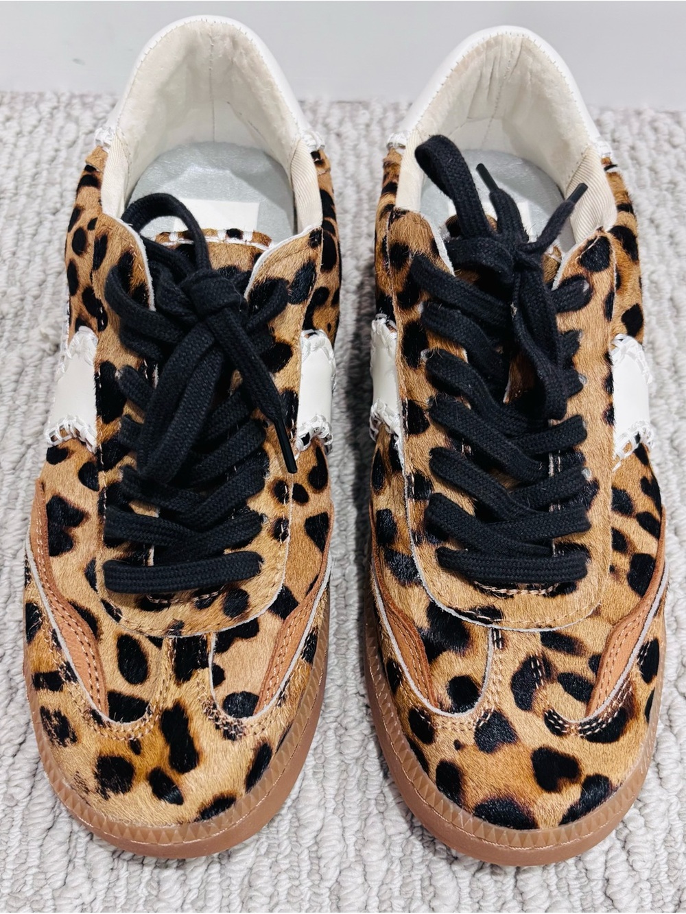 Dolce Vita Notice Stitch Leopard Print Sneakers with Black Laces